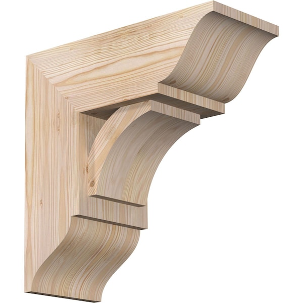 Ekena Millwork Thorton Traditional Smooth Bracket w/ Offset Brace, Douglas Fir, 7 1/2"W x 18"D x 18"H BKT0806X18X18THR01SDF - main